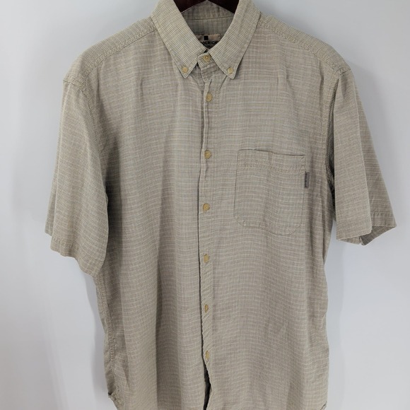 Vintage Woolrich Short Sleeve Chest Pocket‎ Button-Down Shirt Beige Size L - Picture 2 of 9